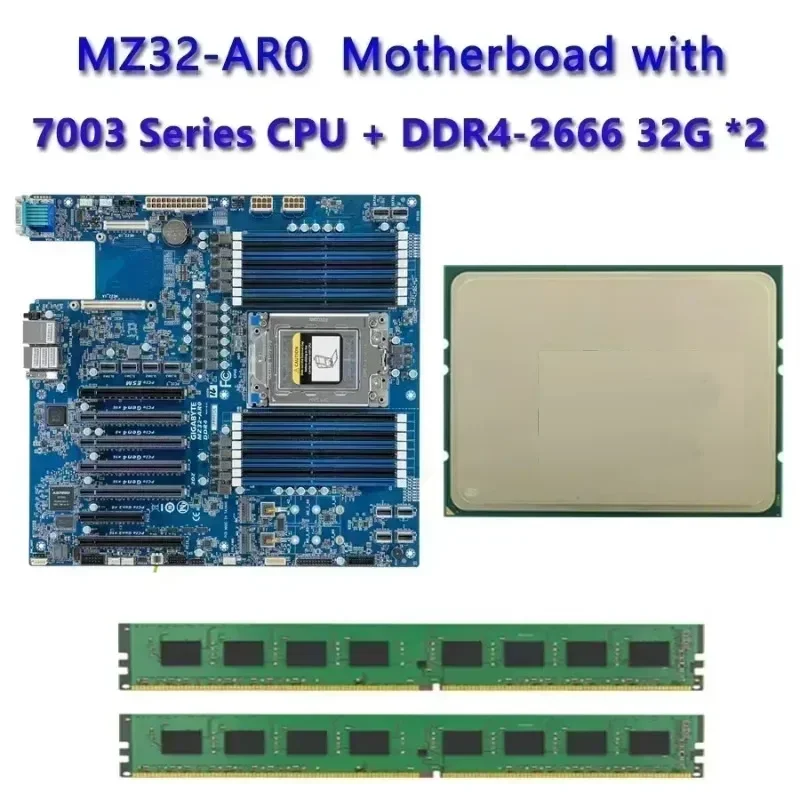 

Материнская плата MZ32-AR0 REV3.0 / 64 ГБ DDR4-2666 RAM EPYC 7663 7763 7713 7643 75F3 7543 7453 7443 73F3 7413 7513 7343 7313 7Y43 C