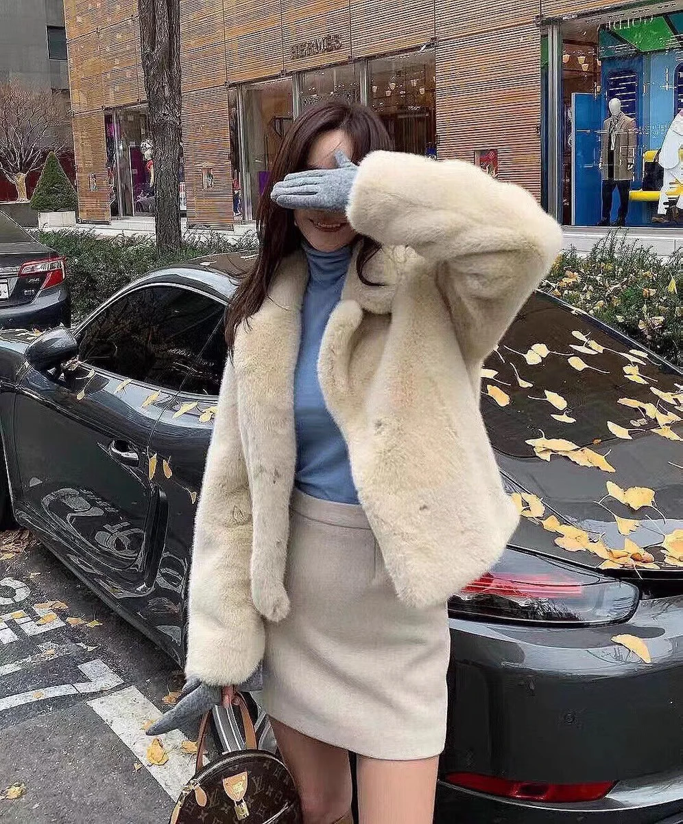 カジュアルファーカラーレザー Jaet Thiened ウィンターコート ロング Sve カラー ミッドレングス 通勤 Sle Small ence New Ar...