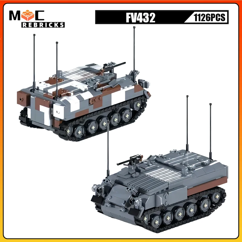 

Army Armor Fighting Vehicles FV432 Military Tank Infantry Transport Panzer MOC Building Blocks Assembly Model Kid's Toys Gifts