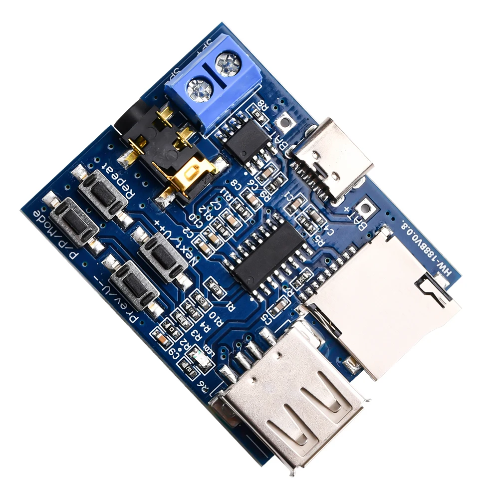TF-Karten-USB-Stick MP3-Format-Decoder-Board-Modul Verstärker Audio-Player mit Dekodierung – Detail 7
