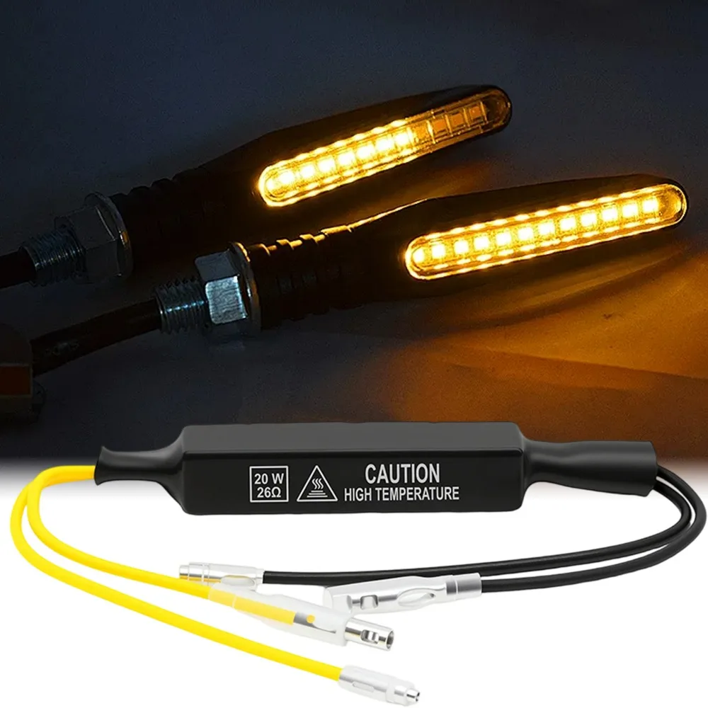 Motorcycle LED Signal Turn Indicator Resistor Decoder 12V 20W 26Ohm Anti Flash Error Cancel Bike Light Relay Adapter Accessory