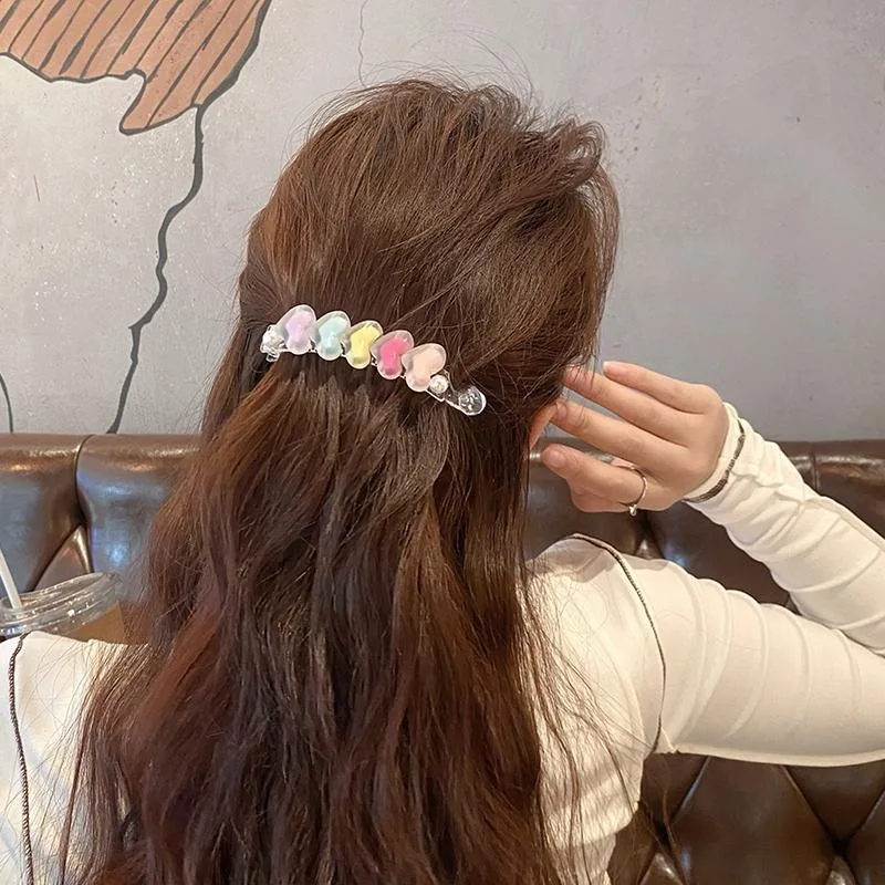 1 Stück Damen-Haar-Bananen-Clip, Herz, Sterne, Dopamin, Kawaii, süß, niedlich, vielseitig, Haargreifer, hochwertiger Haarschmuck für Mädchen
