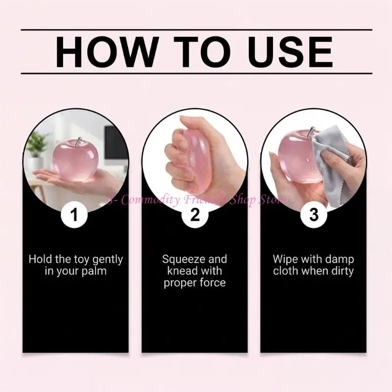 85AE Apples Hand Stretchy Squeeze Toy For Adults Kids Stress Relief Therapy