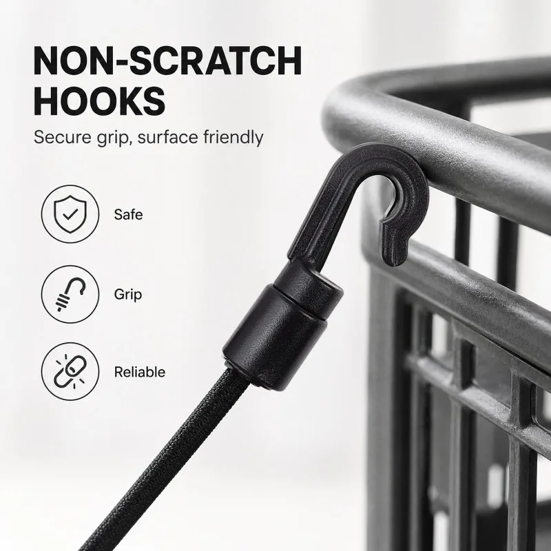 Hochbelastbares Bungee-Spannseil mit Kunststoffhaken, dehnbare Bungee-Seile für Outdoor-Camping – Detail 7