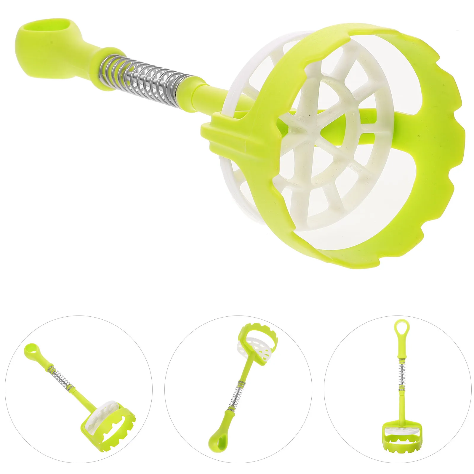 Spring Press Potato Masher for Home Chefs to Save Kitchen Time with Plastic Dark Grey Handle