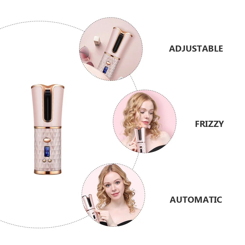 

1Pcs Cordless Automatic Hair Curler USB Rechargeable Adjustable Temperature Hair Curling Tool for Effortless Salon Hairstyling