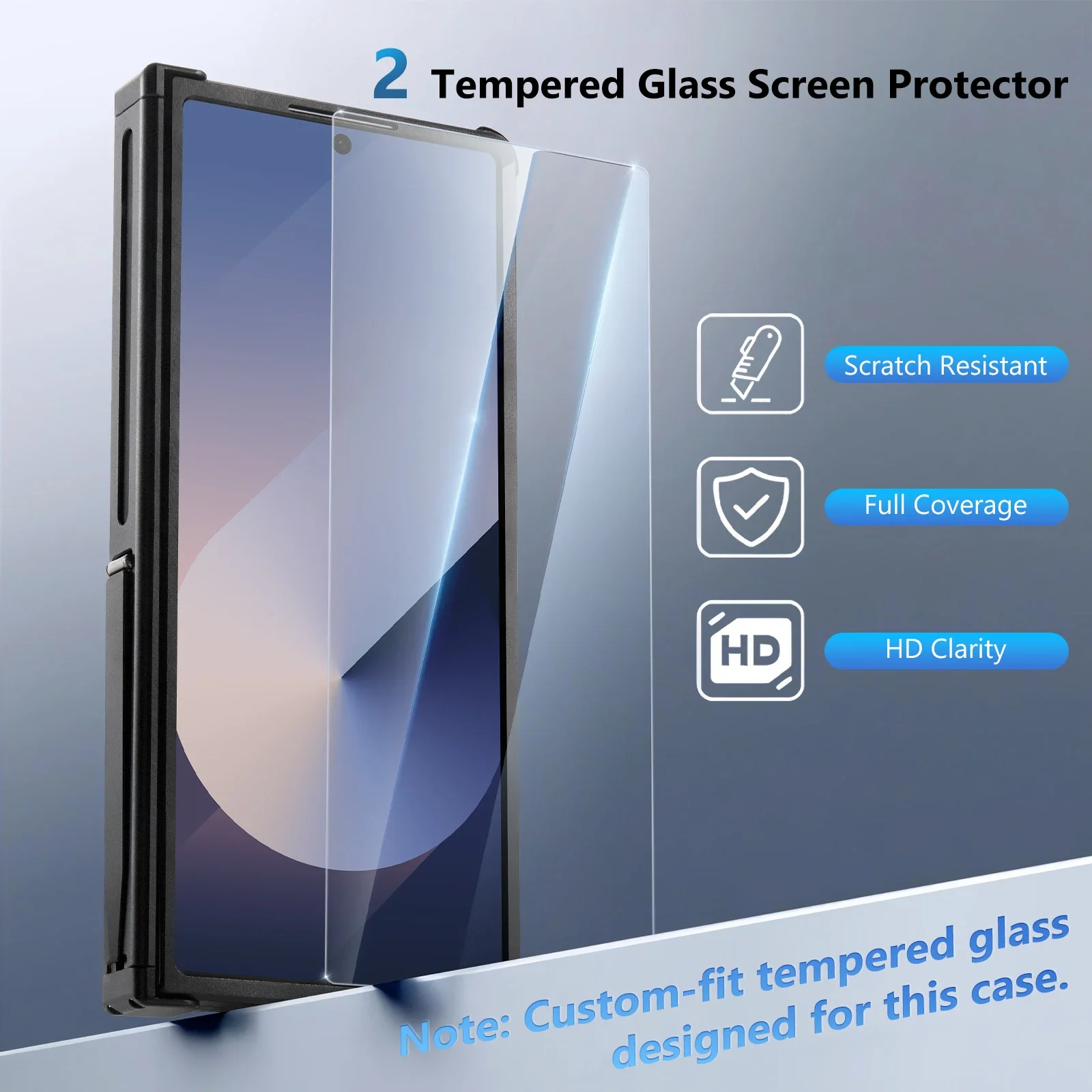 Oatsbasf Minimalistische Handyhülle für Samsung Galaxy Z Fold 6, mit Ständer, sicherer Griff, stoßfeste Fallschutz-Telefonabdeckung