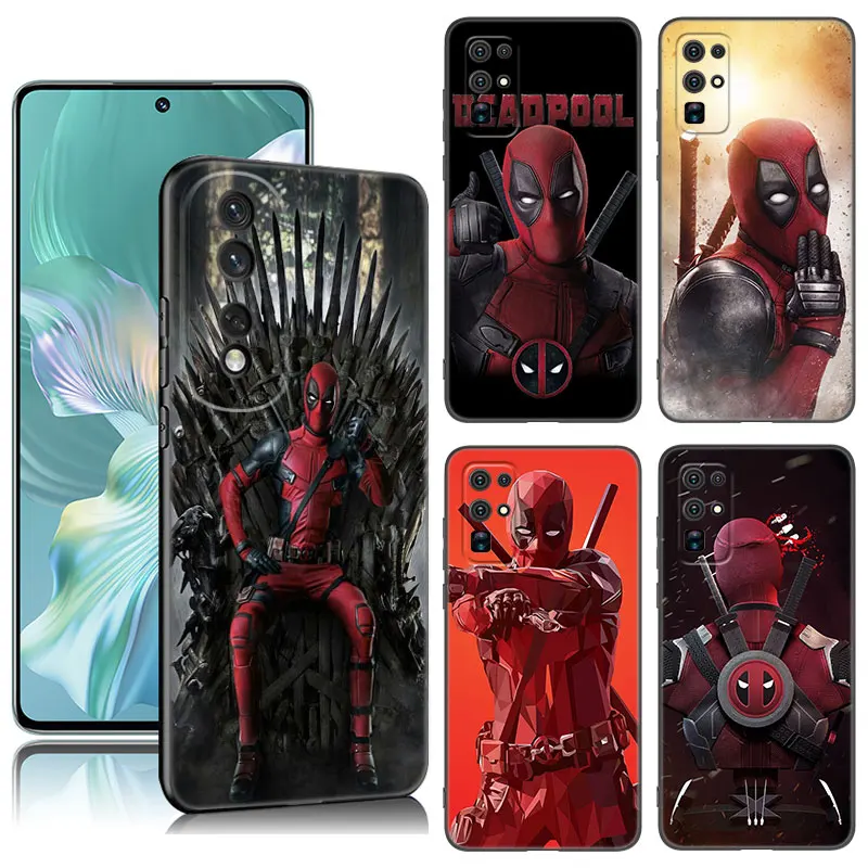 Cool Deadpool Black Phone Case For Huawei Honor 70 90 Lite X40 GT X50 i X5 Plus X6A X6S X7A X8A X8B X6 X7 X8 X9 4G X9A X9B 5G