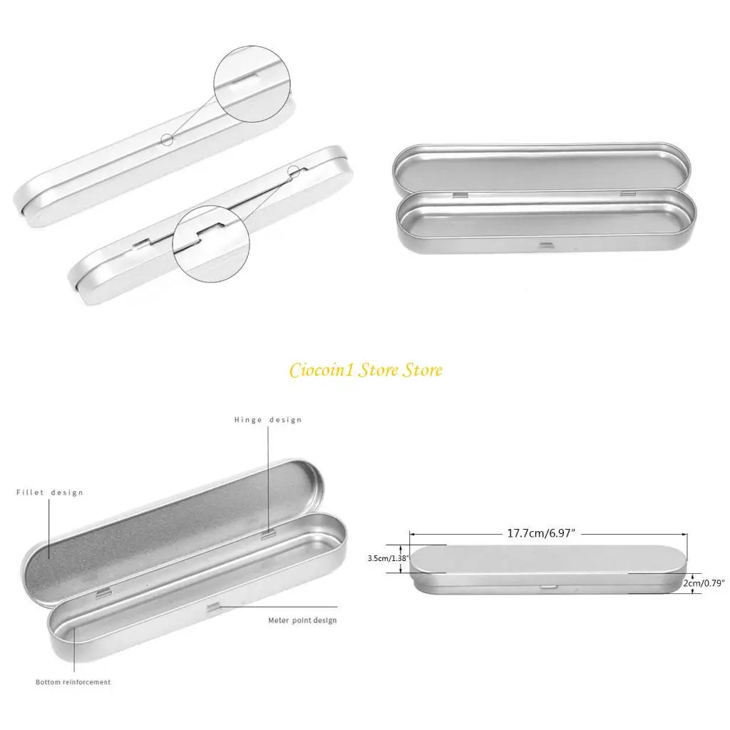 A3pc Dureble Rectangle Metal Matit for Case Student Stationery per Case Closure