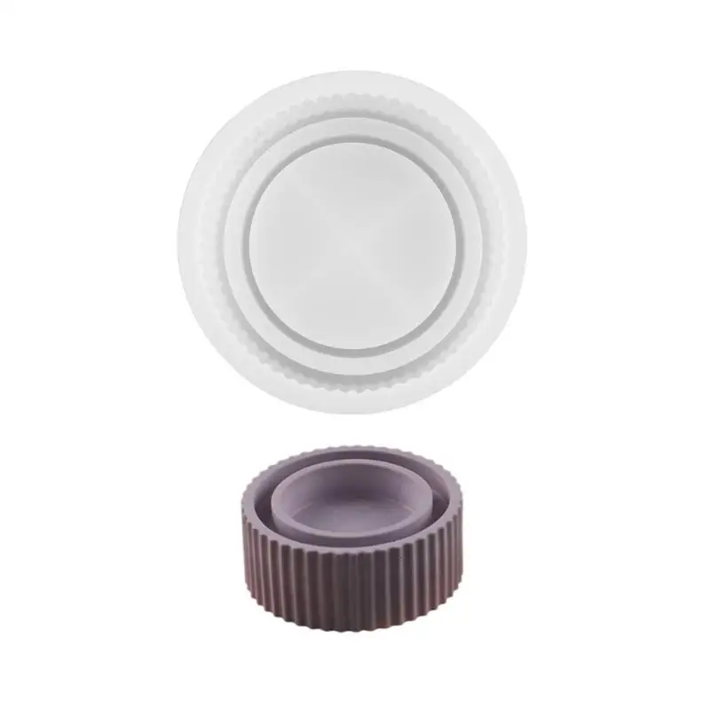 A52E Kreative Silikonform Teelichthalter Formen Kerzenhalter Formen Silikontextur Geeignet für die handgemachte Kerzenbasis – Detail 9