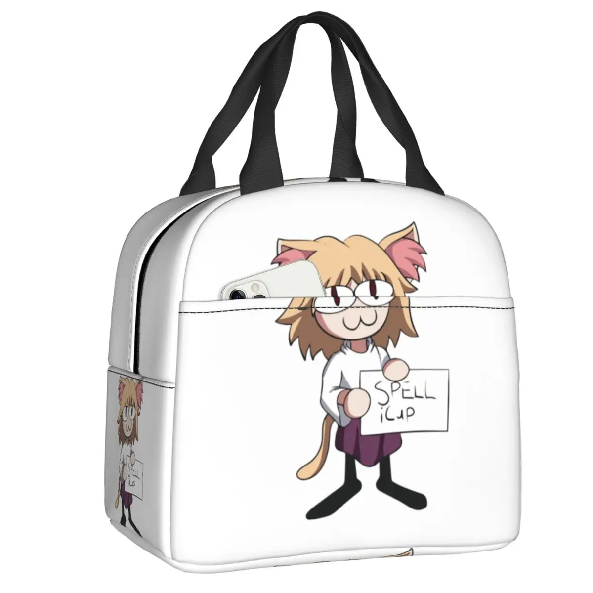 

Термосумки для обедов с мультяшным котом Neco Arc, водонепроницаемые, для школы и офиса, для женщин и детей