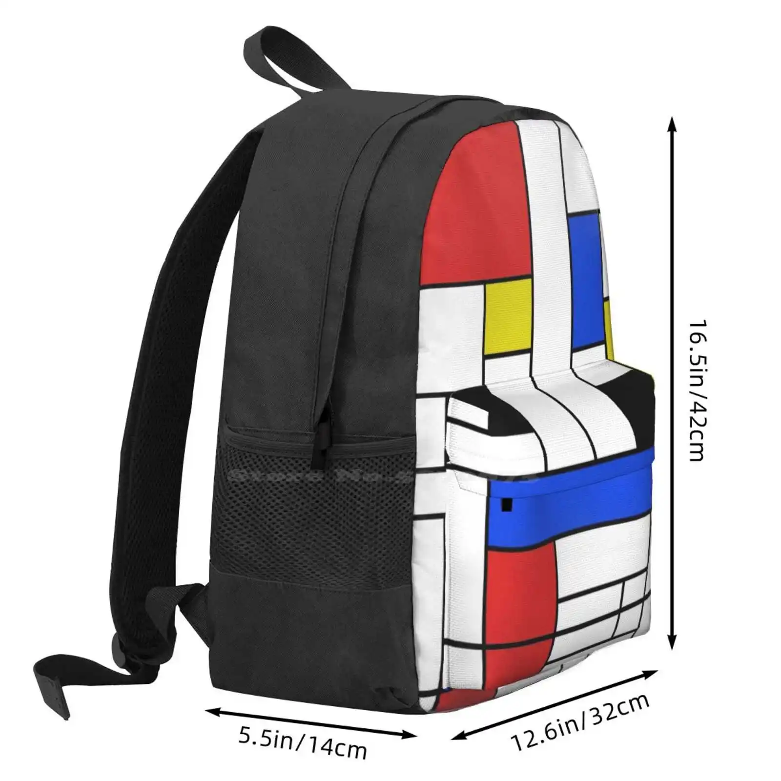 Mondrian Lines Hot Sale Schoolbag Backpack Fashion Bags Mondrian Lines Piet Abstract Artist Modern Retro Holland Dutch