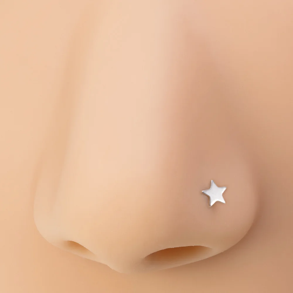 5 Stück Nasenringe für Frauen 20G Schraube Nasenstecker Herz Mond Stern Kugel Edelstahl Nasenloch Piercing Septum Knorpel Schmuck – Detail 11