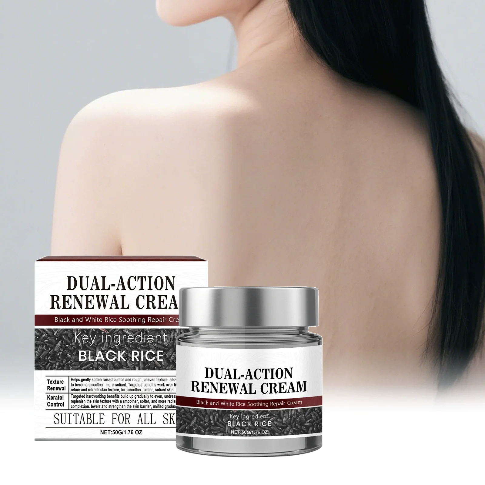 Black Rice Moisturizing Cream Reduce Blemish Smoothing Nourishing Soothing Repair Deep Hydrating Balm Daily Sensitive Skin Care