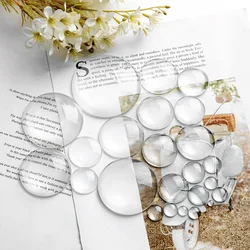 100pcs Round Flat Back Glass Cabochon 20/25/27/30/35/38/40/50mm Transparent Clear Glass Cabochon Beads For DIY Jewelry Making
