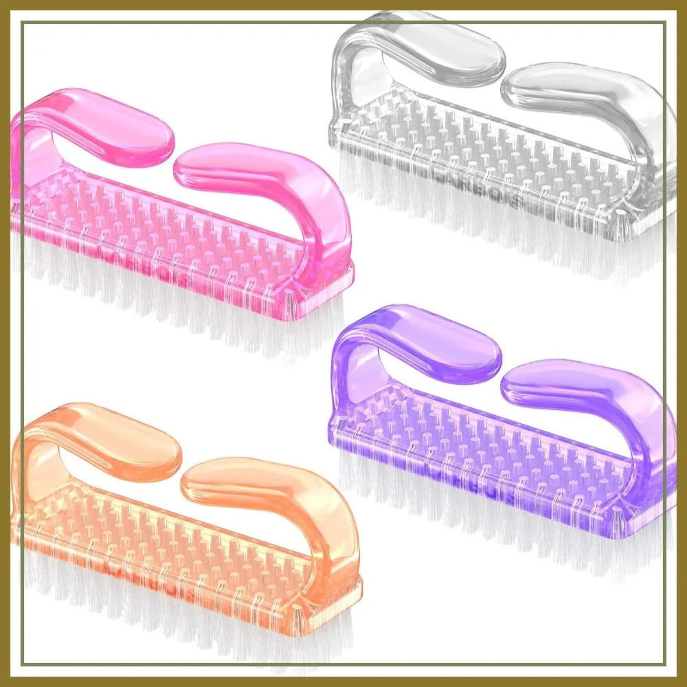 

Handle Grip Nail Brush Set - 4 Pack Hand Fingernail Cleaner Scrubbing Kit for Pedicure Toes and Nails Men Women