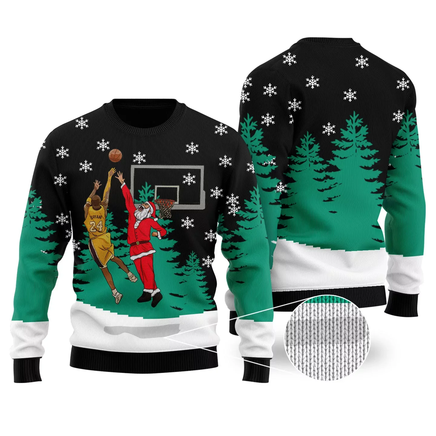 Parent-child Wear Couples Ugly Christmas Sweater Winter 2024 Streetwear Women's Autumn Basketball Christmas Jersey Fashion Kid's