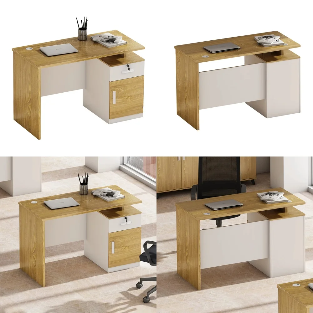 Modern Simple Staff Desk for Home Office Furniture 1.2m Wooden Single Office Table for Small Space Workstation Study Desk