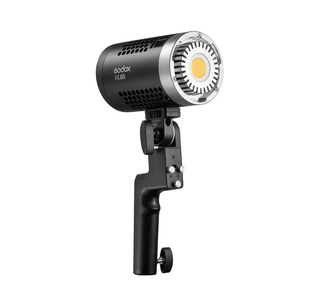 Godox-luz em led com ajuste de brilho, modos silenciosos, 60w, suporte para íon de lítio com fonte de alimentação, luz led para ambientes externos