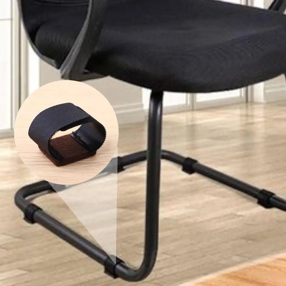 Office Chair Leg Felt Pads Covers Non-Slip Hook and Loop Fasteners Chair Feet Wrap Pads Protectors Hardwood Floor Glides