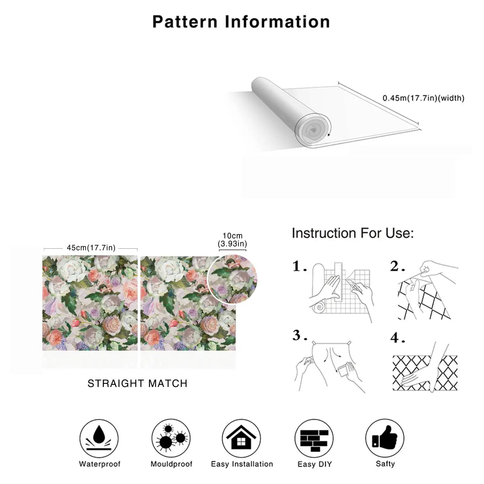 Papel tapiz Floral de pelar y pegar, pintura al óleo de flores, autoadhesivo, acuarela, papel de Contacto extraíble para decoración del hogar