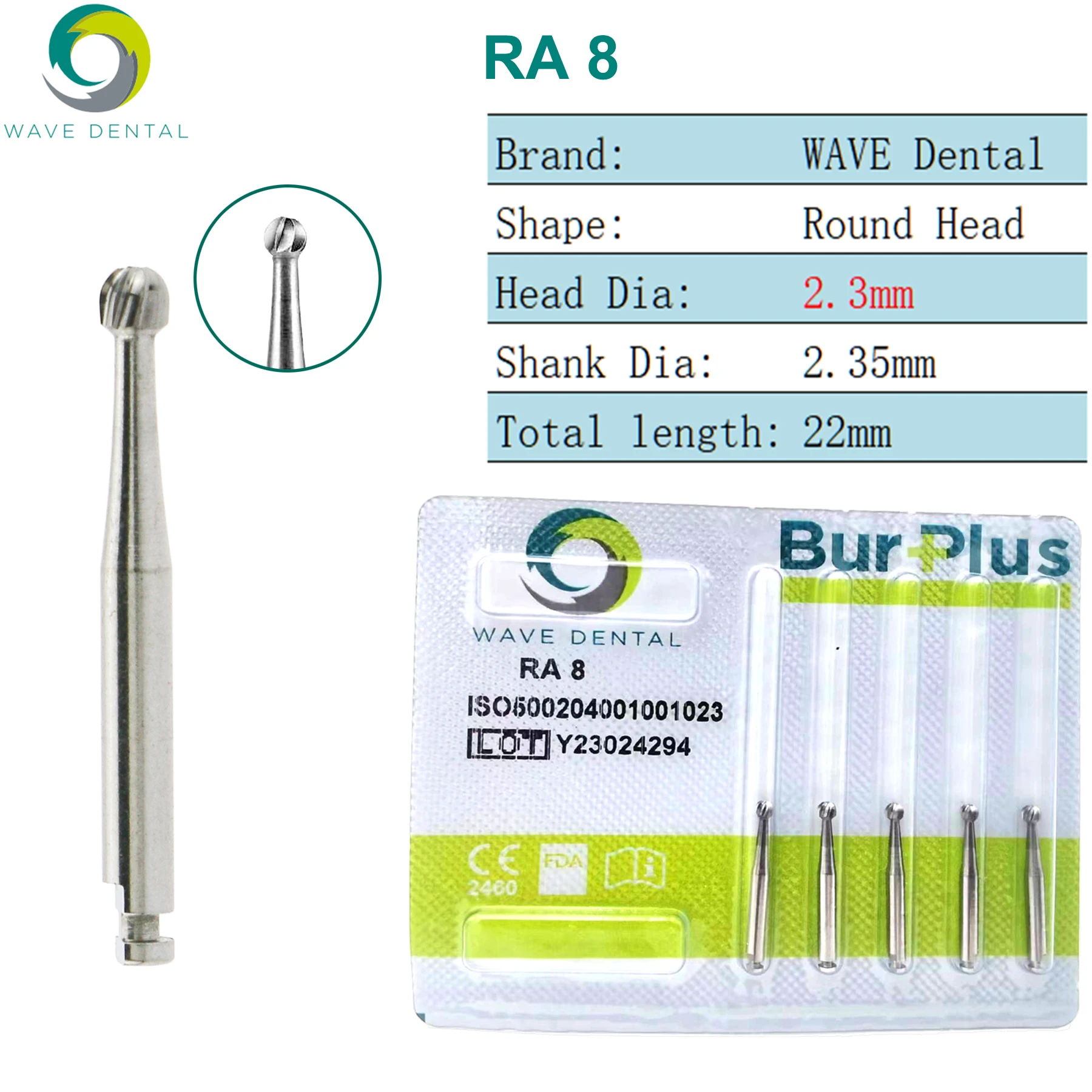 WAVE Tandheelkundige Burs Wolfraamcarbide Lage Snelheid Bur Tandheelkundige Aardbeien RA Ronde Bal Hoofd Tandheelkunde Boor Voor Tandarts 5 stks/pak