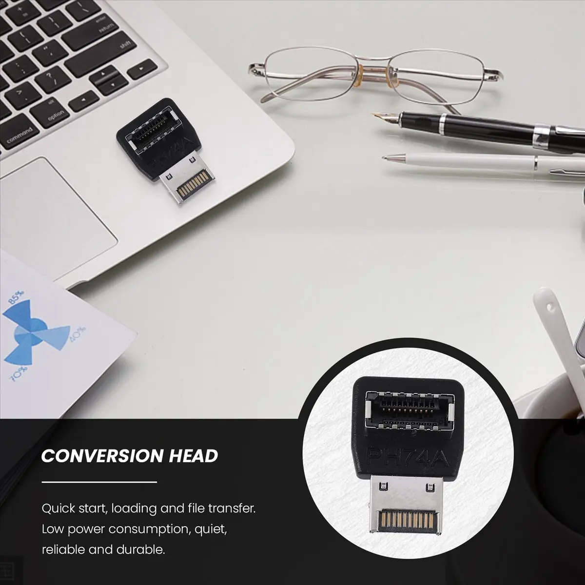 Computer Motherboard Type-E USB 3.1 Type-E Interface 90 Degree Steering Elbow Front Type-C Installed Adapter(PH74A)