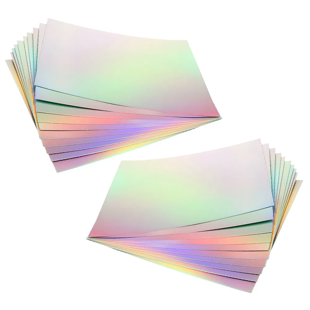 

20 Sheets Shimmering Holographic Cardstock Metallic Rainbow Foil Paper for DIY Scrapbook Invitations Home Decor Craft Projects