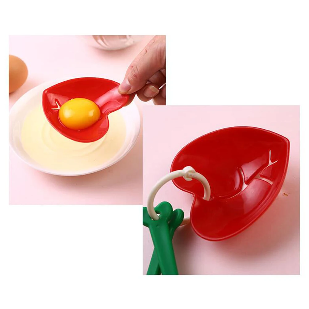 

5Pcs Egg Separator and Heart Shape Plastic Measuring Spoons Set Nesting Cups Kitchen Baking Tools for Powder