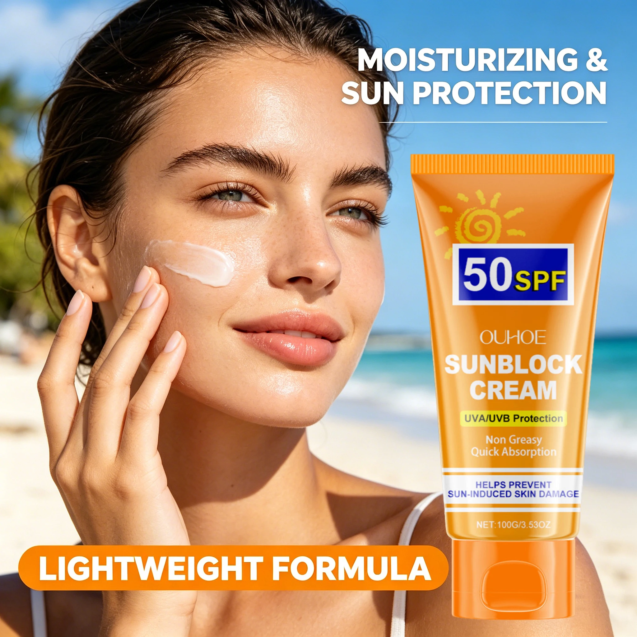 SFP50 Invisible Sunscren For Face Body Broad Spectrum Harsh Sunlight Protection Hyaluronic Moisturizing Mess-Free Sunb1ock