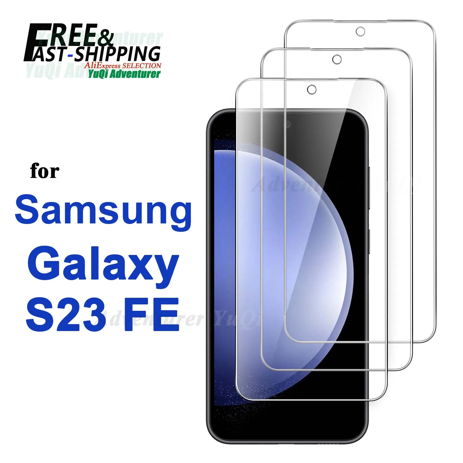 Защита экрана для Galaxy S23 FE Samsung, закаленное стекло HD 9H, высококачественный алюминиевый чехол с защитой от царапин, бесплатная доставка