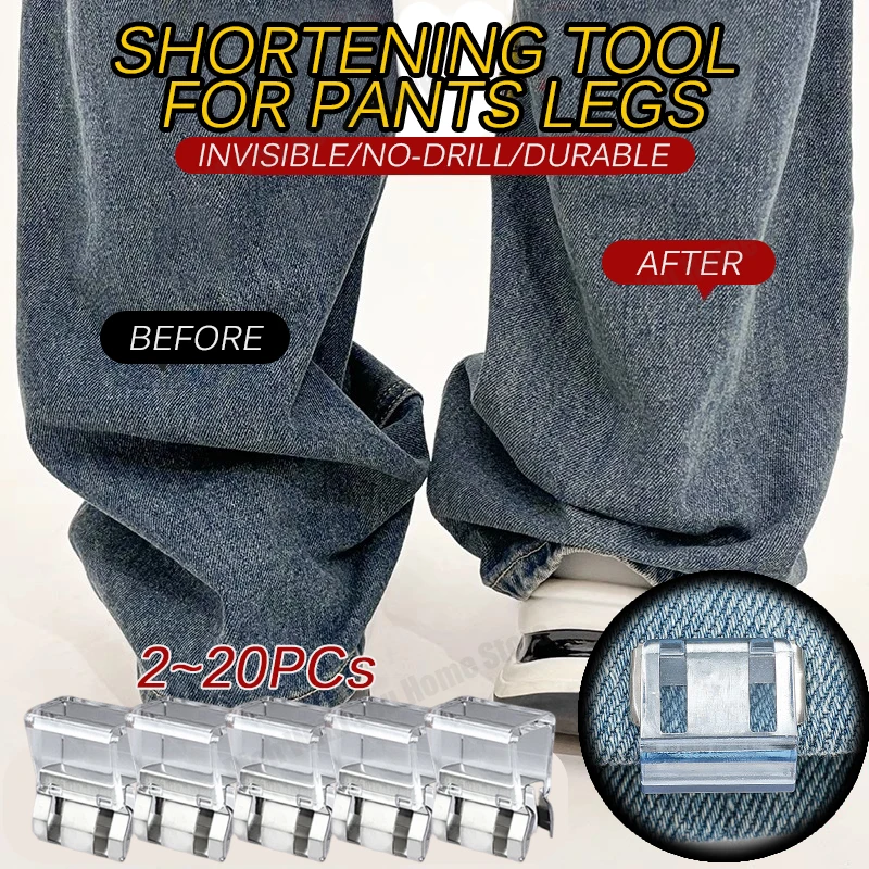 4/6/10/20PCS Clothing Clips For Trouser Leg Shortening Invisible Fixing No Sew Hidden Hem Device Prevent Dragging On Pants