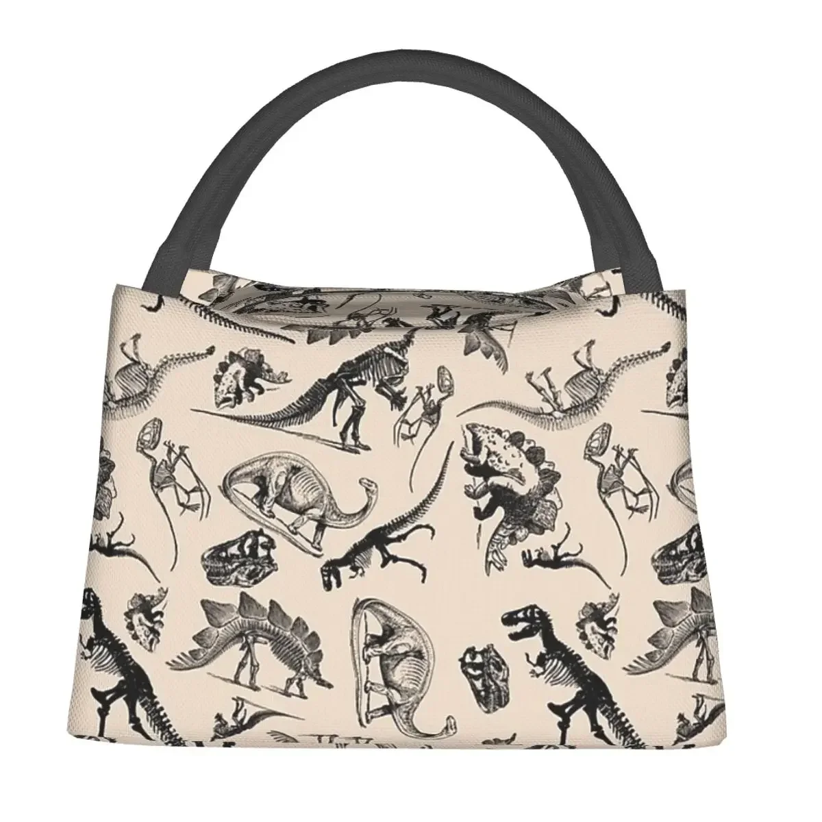 Vintage Museum Dinosaurs And Skeletons Lunch Bags Insulated Bento Box Lunch Tote Picnic Bags Cooler Thermal Bag for Woman Travel