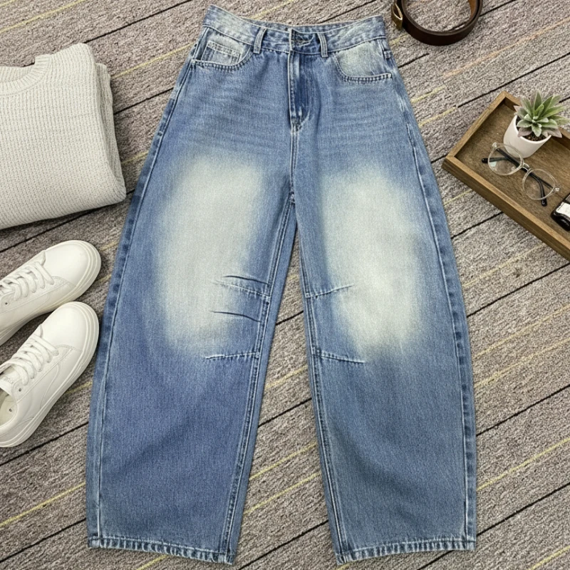 

Женские мешковатые джинсы-шаровары Modigirl, новинка 2025, стильные винтажные повседневные джинсовые штаны для мам, осенне-зимняя одежда для женщин