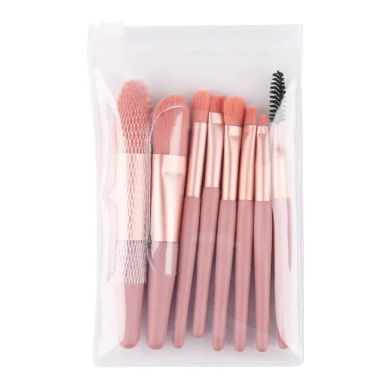Novo 8 pçs conjunto de pincéis de maquiagem corretivo escova blush pó solto escova sombra de olho iluminador fundação escova ferramentas de beleza