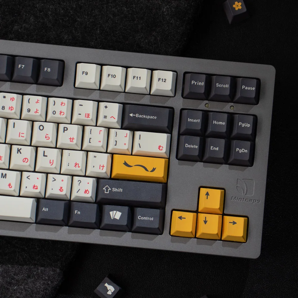 GMK Matsu Keycaps for Mechanical Keyboard 137 Keys PBT Dye Sub Cherry Height Dark Grey Japanese Game PC