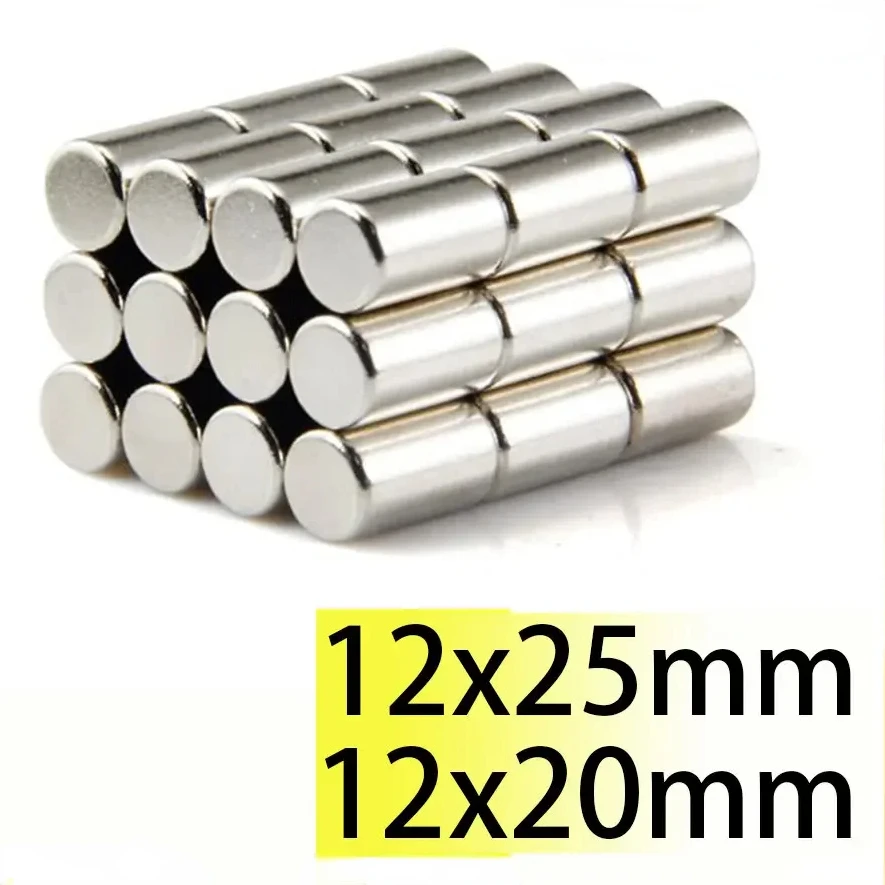 

N35 12x25 12x20 Magnet Superpower 12*25mm Neodymium Strong Magnets Rare Earth Nickle Coating Search Magnetic Fridge DIY