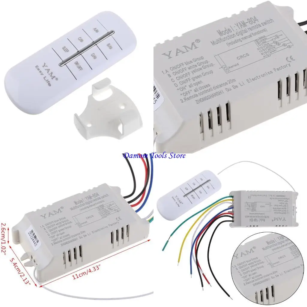 

57be 4 Way ON/OFF 220 В беспроводной приемной лампы