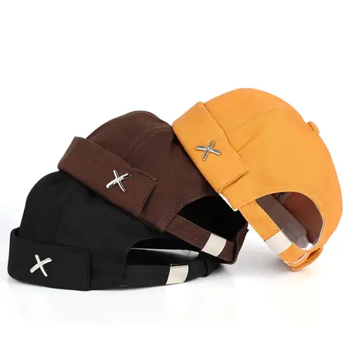 Gorra sin ala Skullies, sombrero unisex de moda, gorra de béisbol ajustable sin ala para hombres y mujeres, sombrero Docker portátil de calle