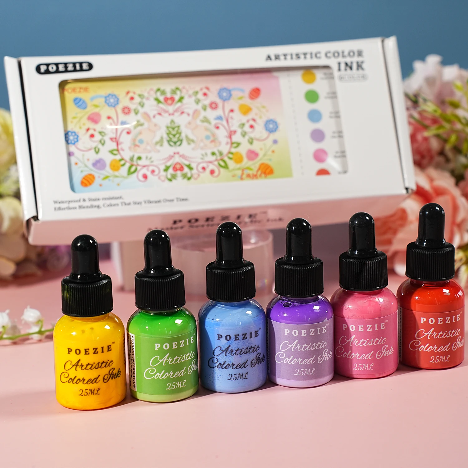 

Набор акриловых чернил для пасхальных поделок, 6 шт., с пипеткой, быстросохнущие водостойкие чернила для аэрографии, литья, скрапбукинга