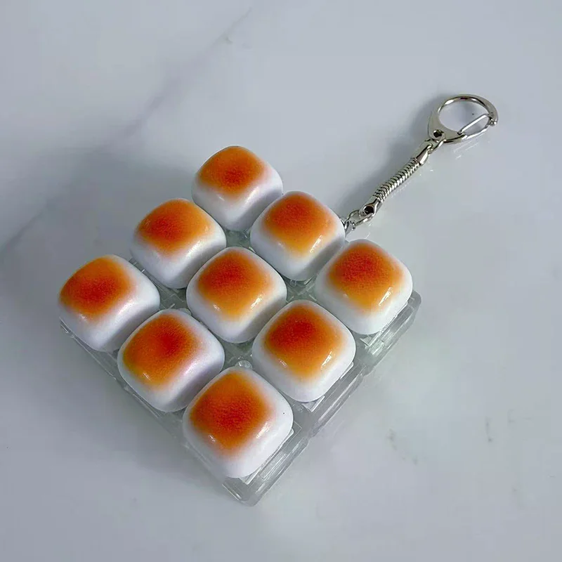 QQQ Best Seller Caramel Bread Stress Relief Keyboard Keychain Button Keycap Backpack Pendant for Student Office Adult Accessory