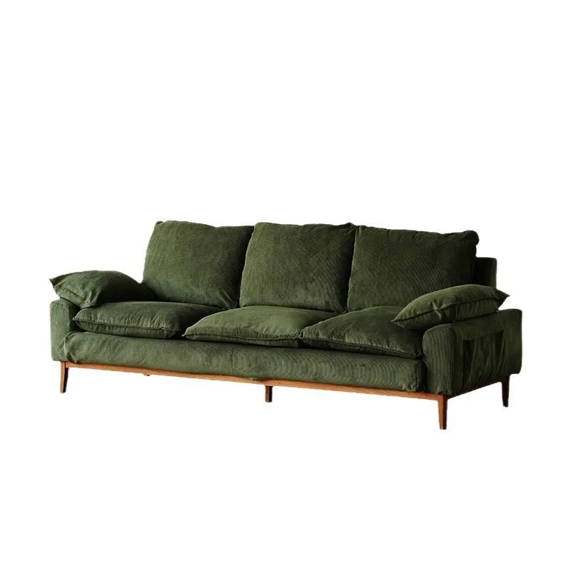 

Nordic fabric sofa living room small apartment corduroy Japanese simple modern retro