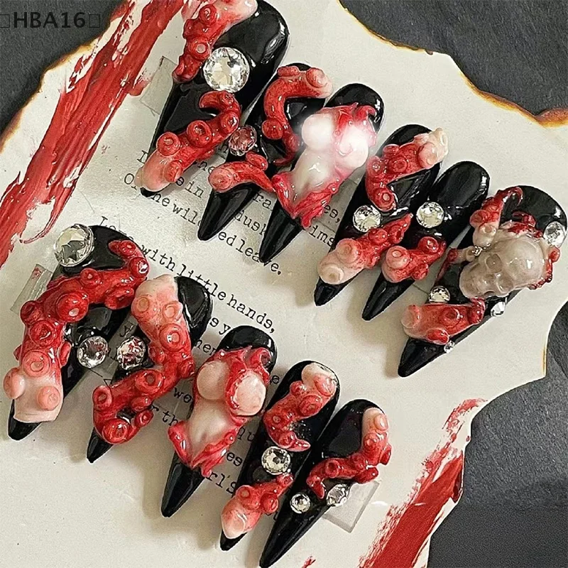 (HBA16) バニー ストロベリー オーシャン オクトパス 3D シリコンモールド DIY ネイルアート デコレーション ウサギ 花 透明モールド マニキュア デザインツール