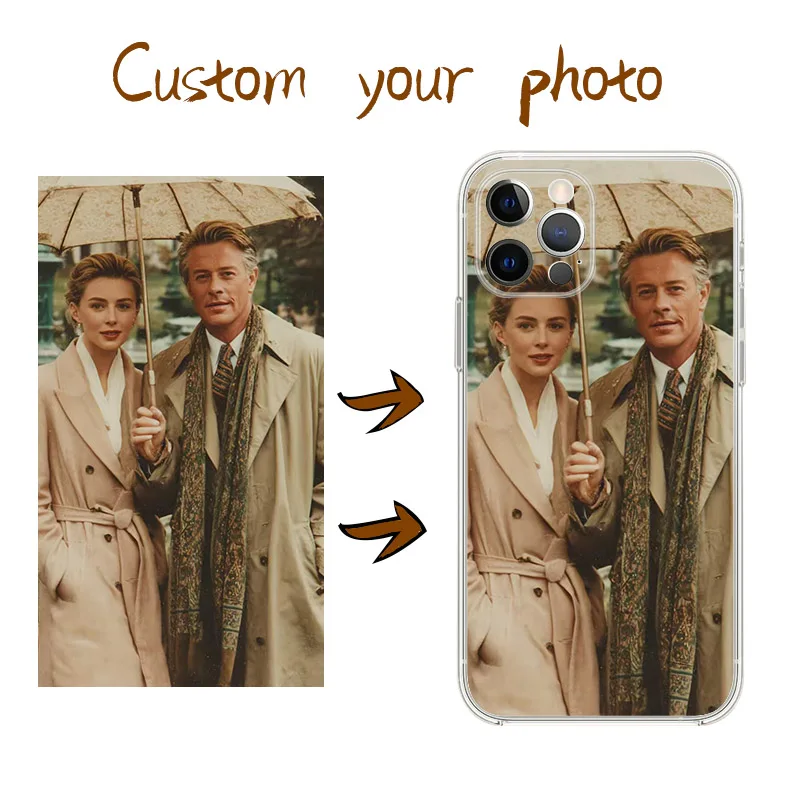 آيفون 16 15 14 13 12 11 Pro Xs Max 16e XR 7 8 6 6s Plus SE 2020 2022 حافظة صور مخصصة للعشاق غطاء ناعم شخصي