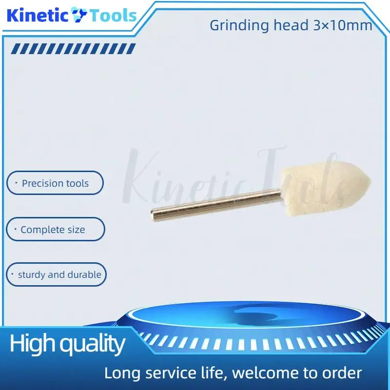 Roda Poles Wol Felt OD 10mm untuk Mesin Bor Dremel, Alat Putar, Shank 3mm