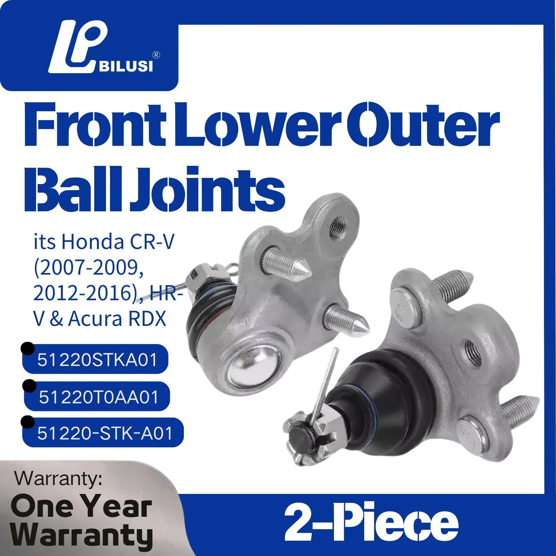 

Передний нижний шаровой шарнир Bilusi, 2 шт., для Honda CR-V 2007-2009 2012-2016 HR-V Acura RDX 51220STKA01 51220T0AA01 51220-STK-A01