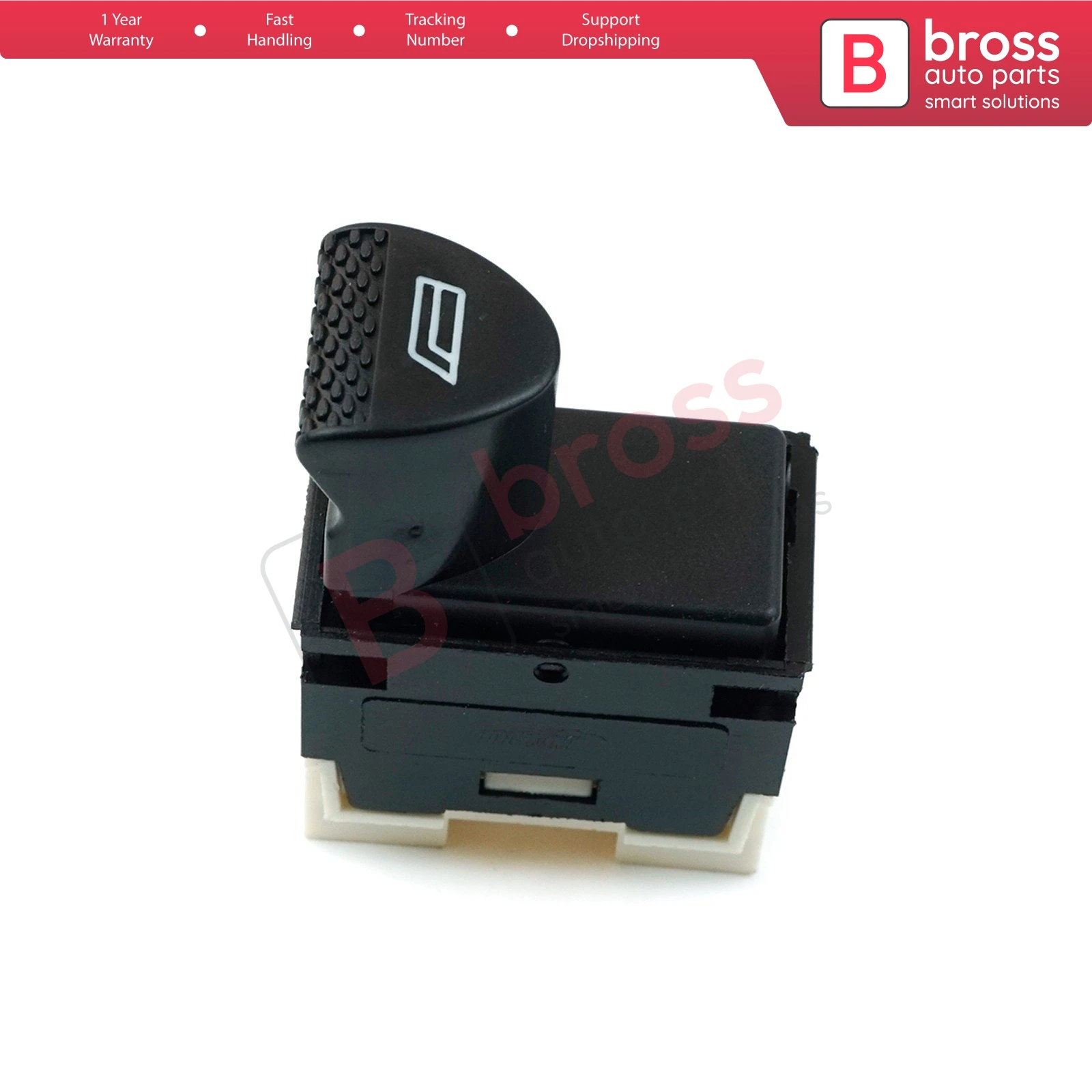 Bross Auto Parts BDP113 Power Window Switch 6-Pin Front Left Door 98809717 White for Fiat Siena Albea Palio Strada Fast Handling