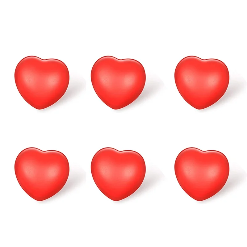 

6Pcs 1.5 inch Red Heart Stress Balls Valentine's Day Heart Shapeds Foam Stress Relief Ball for School Carnival Reward