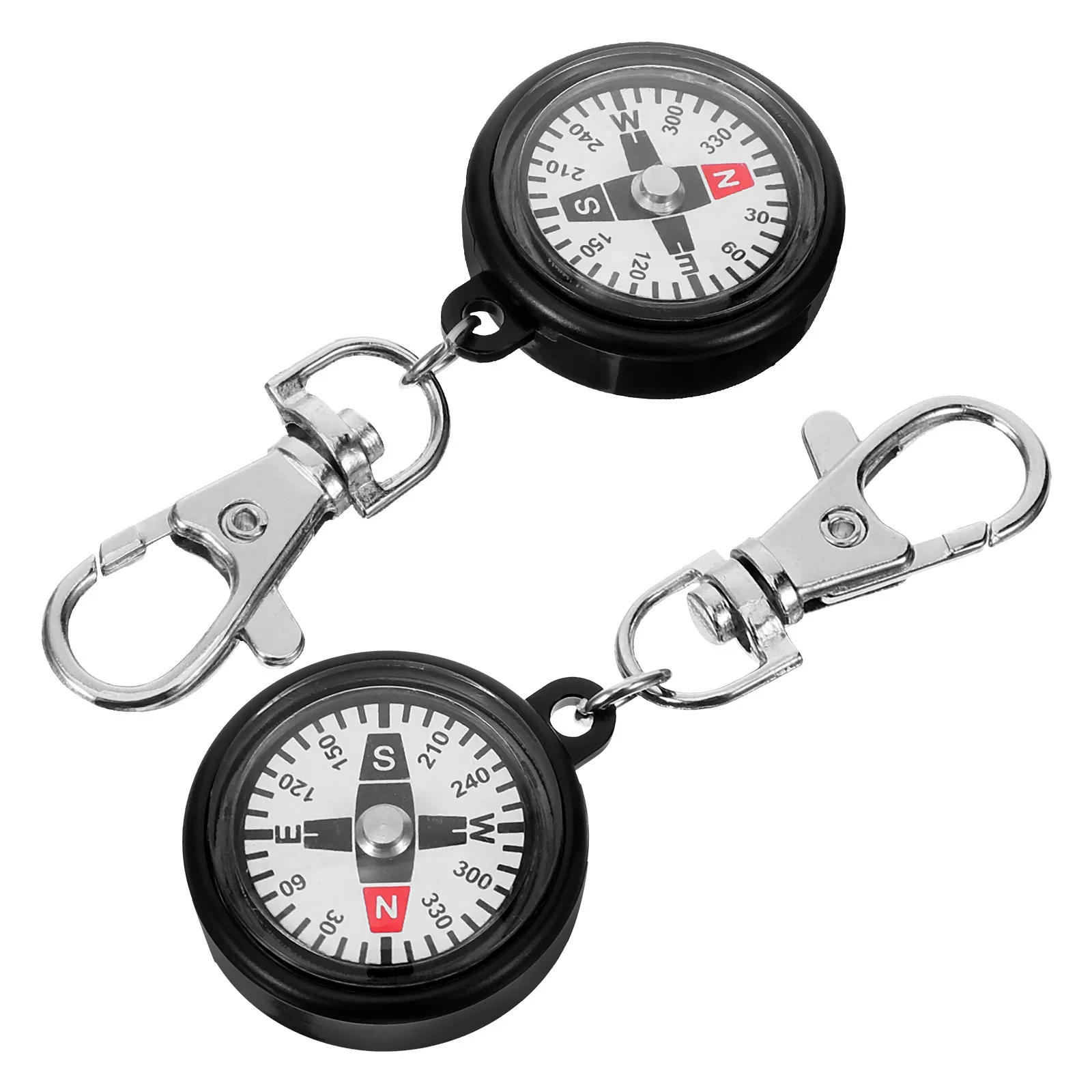 

2Pcs Compass Keychain Outdoor Hiking Mini Portable Alloy Compass Small Survival Gear Camping Essential Camping Supply
