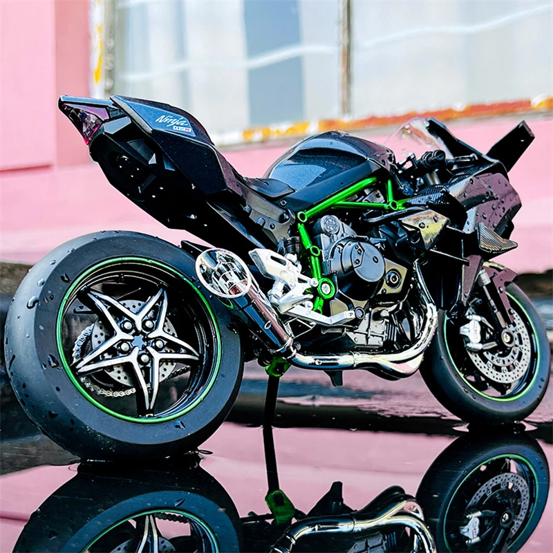 1/9 KAWASAKI H2R Alloy Racing Motorcycle Diecasts Street Motorcycle Model Simulation Sound and Light Collection Childrens Gifts